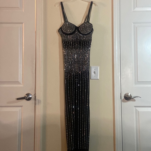 Dresses & Skirts - Long Black sparkly dress XL… see through at the bottom